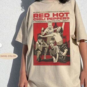 Vintage Red Hot Chili Peppers Tour 1991 T-Shirt, Red Hot Chili Peppers Rock Band